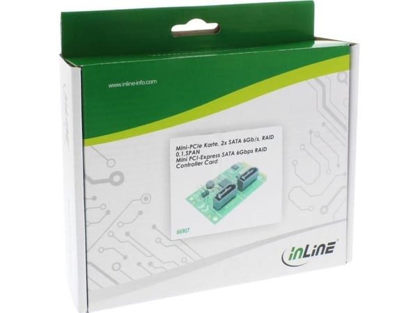 InLine 66907, Mini PCI Express, SATA, PCIe 2.0, Silver, PC, ASMedia ASM1061R