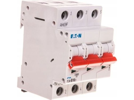 Eaton katkaisija 3P B 10A 10kA AC PLSM B10/3-MW (242444)