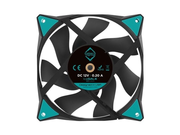 Iceberg Thermal IceGALE, Vifte, 12 cm, 500 RPM, 1850 RPM, Sort