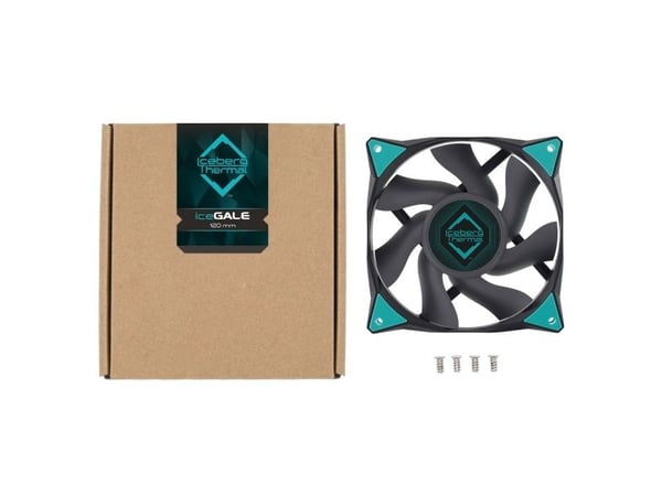 Iceberg Thermal IceGALE, Vifte, 12 cm, 500 RPM, 1850 RPM, Sort
