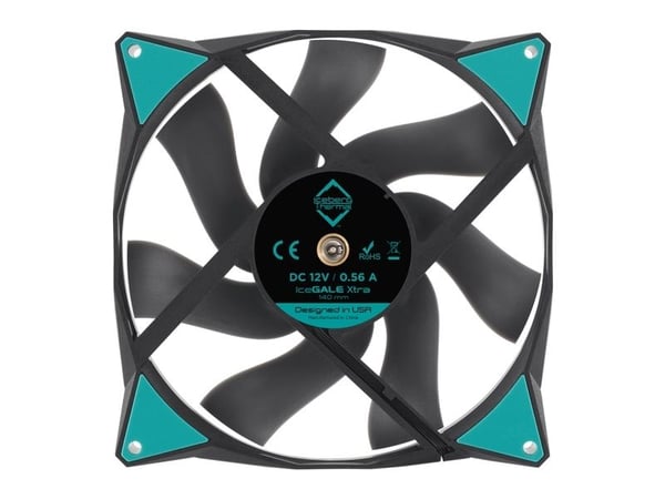 Iceberg Thermal IceGALE Xtra, Vifte, 14 cm, 500 RPM, 2500 RPM, Sort