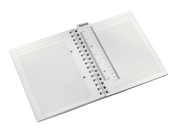 Leitz WOW - Notatblokk - trådbundet - A5 - 80 ark - kvadratisk - metallic blå - polypropylen (PP)
