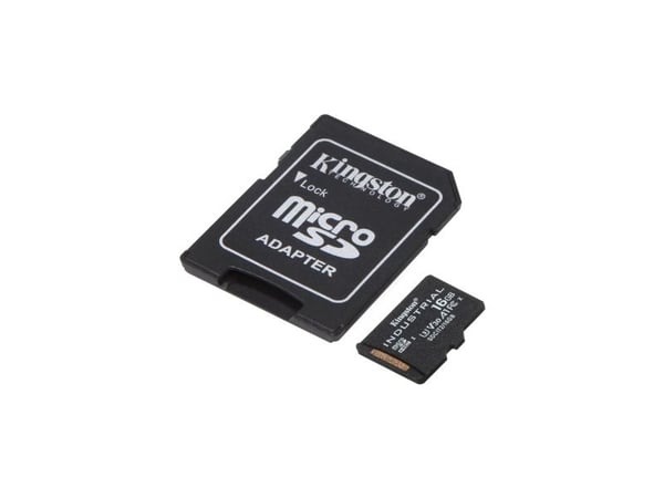 Kingston Industrial - Flash-minneskort (microSDHC till SD-adapter ingår) - 16 GB - A1 / Videoklass V30 / UHS-I U3 / Klass10 - microSDHC UHS-I