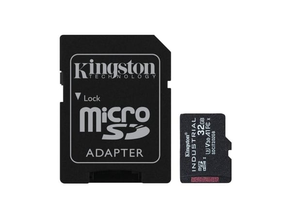 Kingston Industrial - Flashminnekort (microSDHC til SD-adapter inkludert) - 32 GB - A1 / Video Class V30 / UHS-I U3 / Class10 - microSDHC UHS-I