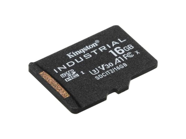 Kingston Technology 16GB microSDHC Industrial C10 A1 pSLC -kortti yksittäispakkaus ilman sovitinta, 16 GB, MicroSDHC, Luokka 10, UHS-I, 100 MB/s, 8...