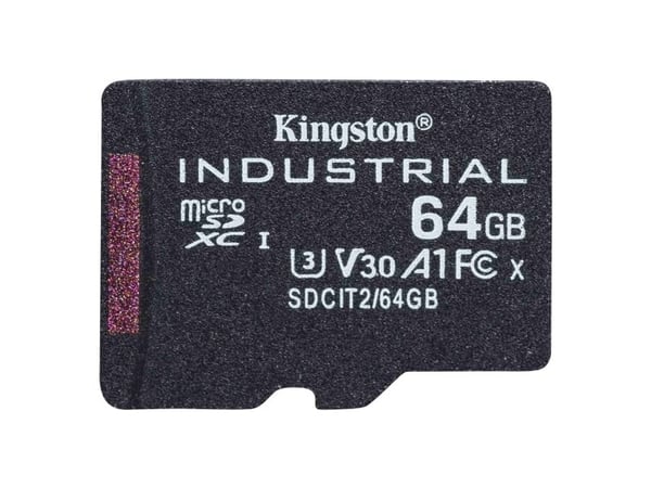 Kingston Industrial - Flashminnekort - 64 GB - A1 / Video Class V30 / UHS-I U3 / Class10 - microSDXC UHS-I