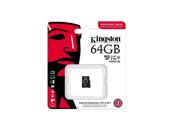 Kingston Industrial - Flashminnekort - 64 GB - A1 / Video Class V30 / UHS-I U3 / Class10 - microSDXC UHS-I