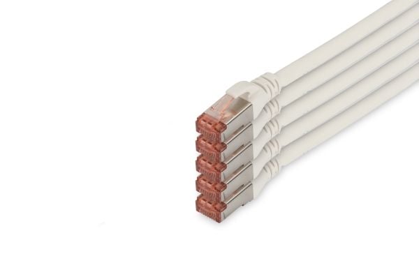 DIGITUS Professional - Koblingskabel - RJ-45 (hann) til RJ-45 (hann) - 10 m - SFTP, PiMF - CAT 6 - IEEE 802.3 - halogenfri, formstøpt, uten hindrin...