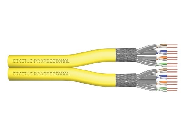 DIGITUS Professional - Samlet kabel - SFTP, PiMF - CAT 7a - IEEE 802.5/IEEE 802.3 - halogenfri, riser, solid - gul