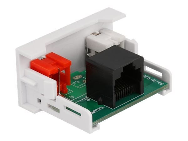 Delock - Easy 45 - trykklåsmodul - RCA, RCA - 1 modul - hvit, RAL 9003