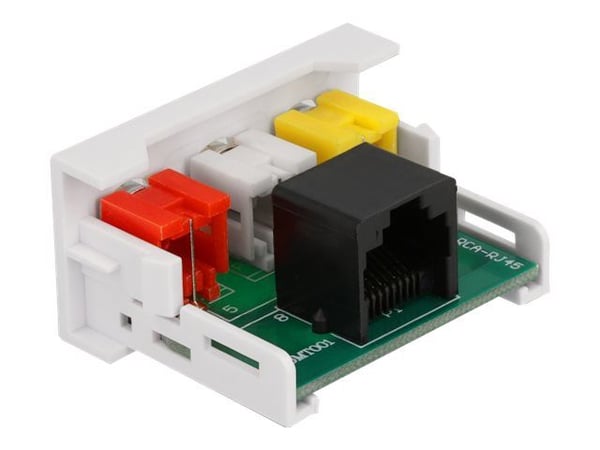 Delock - Easy 45 - trykklåsmodul - RCA, RCA, RCA - 1 modul - hvit, RAL 9003