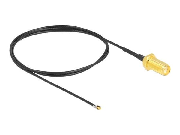 Delock - Antennekabel - SMA (hunn) skott til MHF 4L LK (hann) - 50 cm - 1.37 mm - koaksial - grå, svart