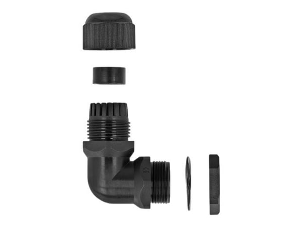 DeLOCK 60292, Musta, Muovi, 1 kpl, Kulmikas, PG7, 8 mm