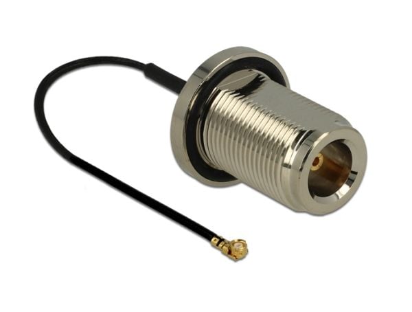 DeLOCK 0.13m N/MHF U.FL, 0,13 m, RF 1.37, MHF/U.FL, Musta, Hopea