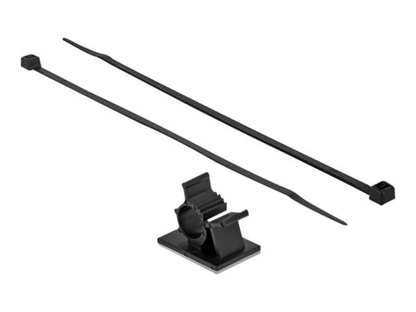 Delock - Kabelbandsats - bordsmonterbar, väggmontering - 30 cm - svart