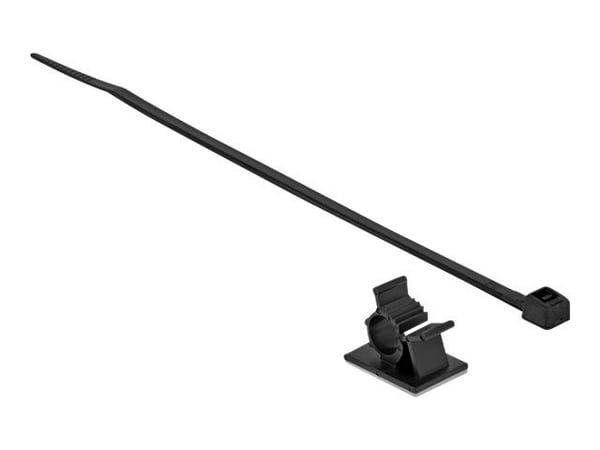 Delock - Kaapelinsidontasarja - työpöydälle kiinnitettävä, seinälle kiinnitettävä - 20 cm - musta