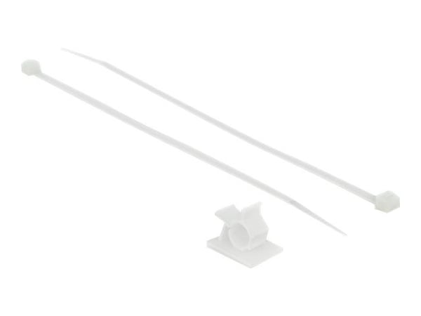 Delock - Kabelbandsats - bordsmonterbar, väggmontering - 20 cm - vit