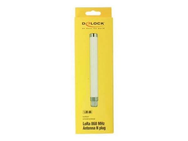 Delock - Antenne - 20.6 cm - stang - 1.89 dBi - rundtstrålende - utendørs, innendørs - hvit