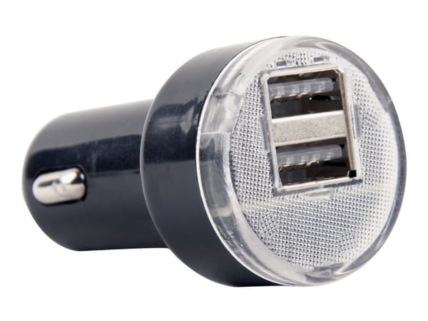 Gembird EnerGenie EG-U2C2A-CAR-02 - Bilstrømadapter - 2.1 A - 2 utgangskontakter (2 x USB) - svart