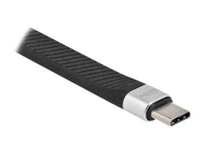 Delock - USB/VGA-adapter - USB-C (hann) til HD-15 (VGA) (hunn) - Displayport 1.2/Thunderbolt 3 - 13 cm - flat - svart