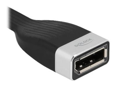 Delock - Video adapter - USB-C (hann) til DisplayPort (hunn) - Displayport 1.2/Thunderbolt 3 - 13.5 cm - flat, støtte for 4K 60 Hz (3840 x 2160) - ...