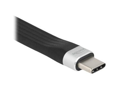 Delock - Video adapter - USB-C (hann) til DisplayPort (hunn) - Displayport 1.2/Thunderbolt 3 - 13.5 cm - flat, støtte for 4K 60 Hz (3840 x 2160) - ...