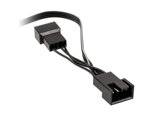 Y-kaapeli PC-ventilator [1x PC-ventilatortilslutning 4-pol. - 2x PC-ventilatortilslutning 4-pol.] 0,35 m Sort Kolink