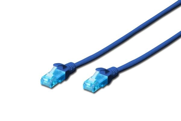 DIGITUS Premium - Koblingskabel - RJ-45 (hann) til RJ-45 (hann) - 0.5 m - UTP - CAT 5e - med støvel - blå