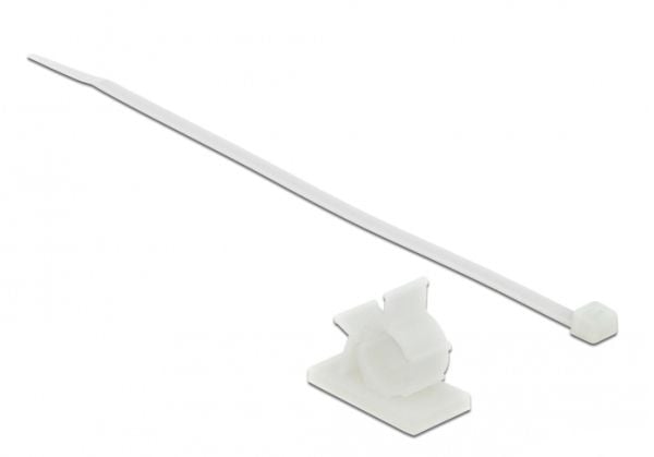 Delock - Kabelbandsats - bordsmonterbar, väggmontering - 30 cm - vit