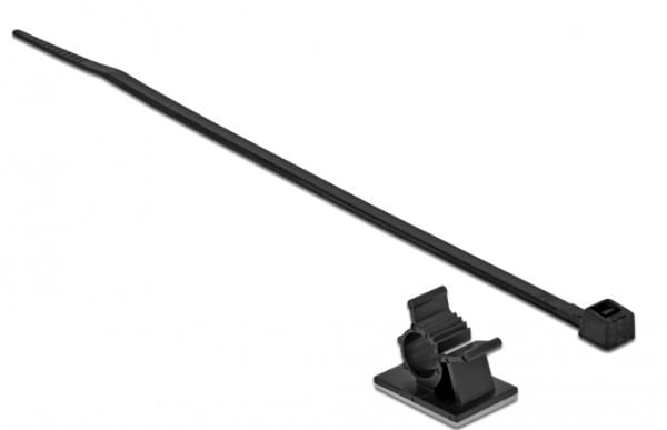 Delock - Kaapelinsidontasarja - työpöydälle kiinnitettävä, seinälle kiinnitettävä - 20 cm - musta
