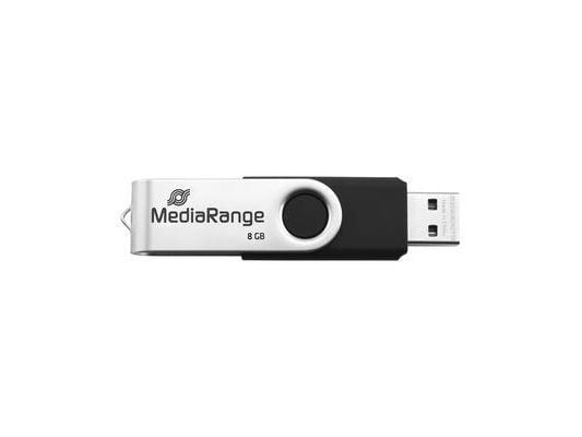 MediaRange MR931-2 - USB-flashstasjon - 16 GB - USB 2.0 / micro USB - svart, sølv