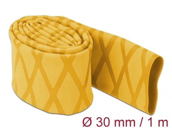 Delock - Värmekrympslangar - 1 m - gul, X-mönster
