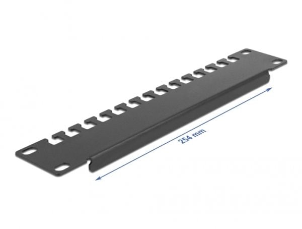 Delock - Cable management rail - rackmonterbar - svart - 1U - 10"