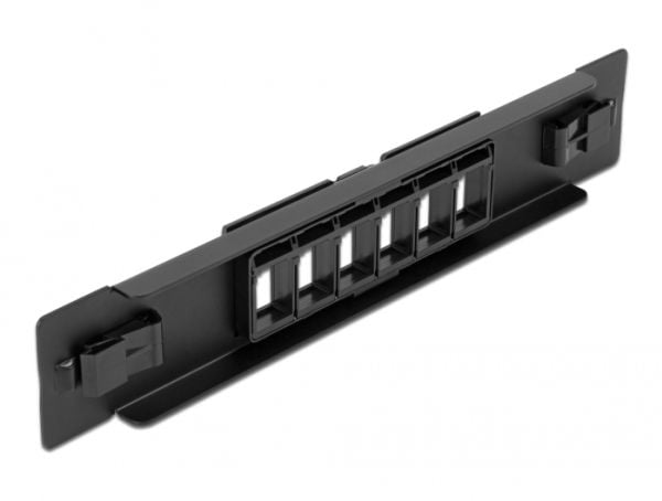 Delock - Sort sluttsten-patchpanel - sort - 1U - 10" - 6 porter