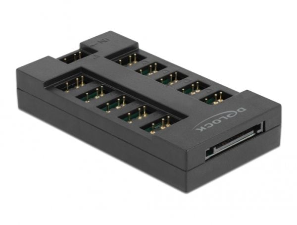 Delock - RGB LED-lyshub - 10 ports - svart