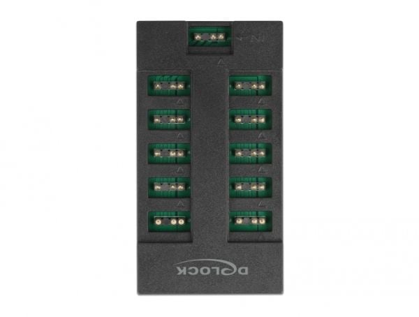 Delock - RGB LED-lyshub - 10 ports - svart