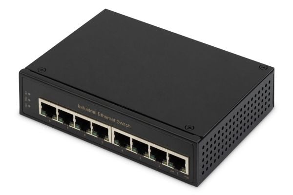 DIGITUS DN-651108 - Switch - industrial, gigabit - ikke-styrt - 8 x 10/100/1000 - DIN-skinnemonterbar