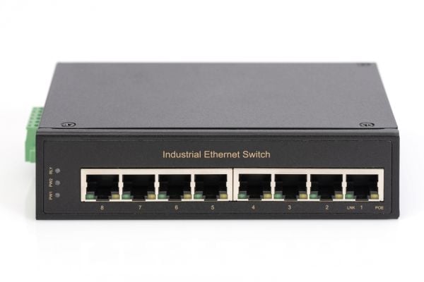 DIGITUS DN-651108 - Switch - industrial, gigabit - ikke-styrt - 8 x 10/100/1000 - DIN-skinnemonterbar