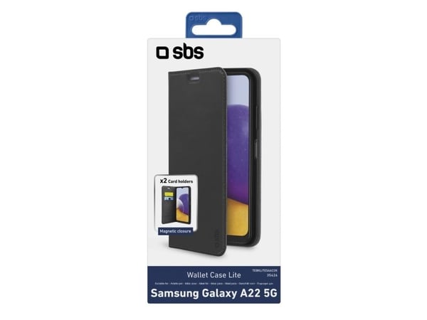 SBS TEBKLITESAA22K, Lommebokveske, Samsung, Galaxy A22 5G, 16,8 cm (6,6"), Svart