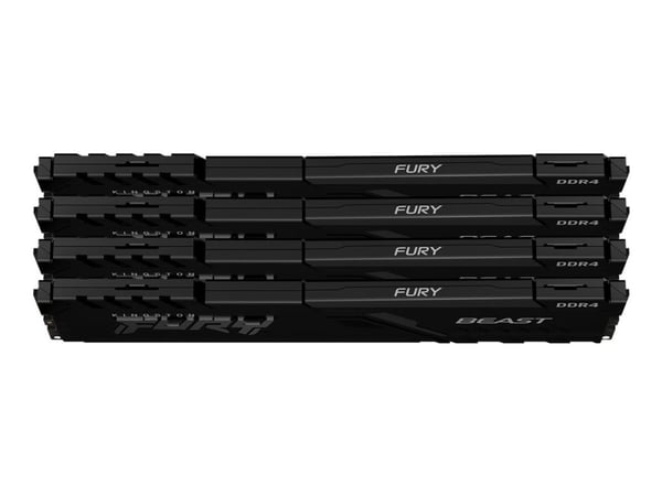 Kingston FURY Beast - DDR4 - sett - 64 GB: 4 x 16 GB - DIMM 288-pin - 3200 MHz / PC4-25600 - CL16 - 1.35 V - ikke-bufret - ikke-ECC - svart