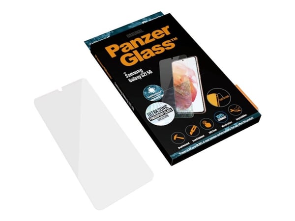 PanzerGlass™ | Antibakteriell - Skjermbeskytter for mobiltelefon - Kant-til-kant-passform - Krystallklar | Samsung Galaxy S21 5G