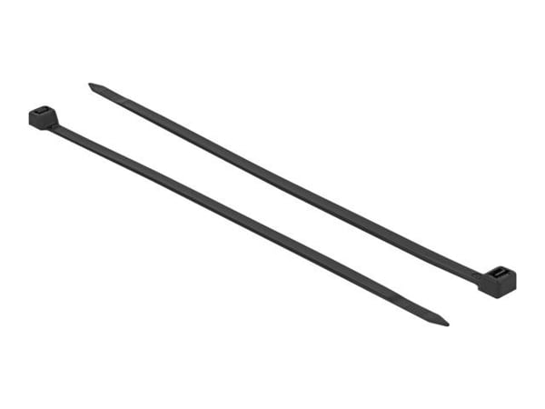 DeLOCK 19558, Kaksiaukkoinen johdinside, Polyamidi, Musta, 10,8 cm, 38 cm, 7,6 mm