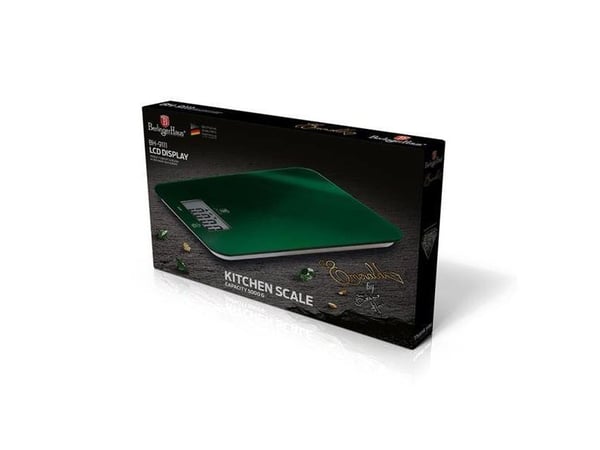 Berlinger Haus BH/9111, Elektronisk kjøkkenvekt, 5 kg, Grønn, ABS syntetisk, Herdet glass, Benkeplate, Rektangel