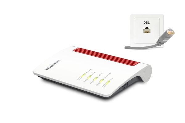 FRITZ!Box 7530 AX - Trådlös router - DSL-modem 4-ports-switch - 1GbE - Wi-Fi 6 - Dubbelband - VoIP-telefonadapter (DECT)