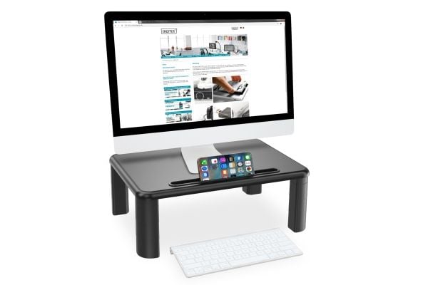 DIGITUS Ergonomic Monitor Riser - Stativ - for Skjerm - svart