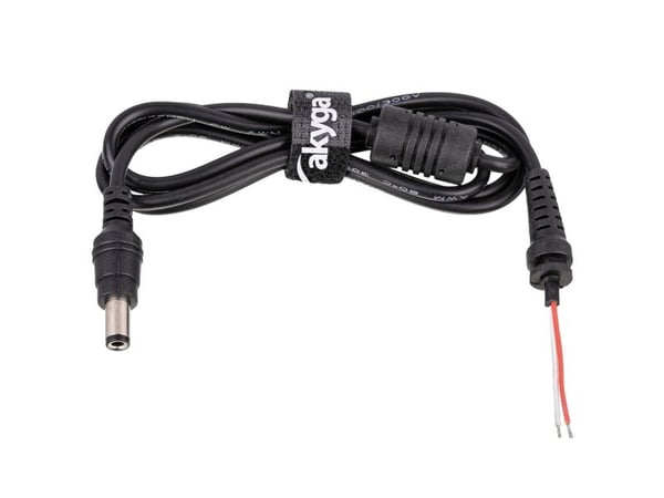 Akyga AK-SC - Strömkabel - DC-jack 6,3 x 3,0 mm till blank tråd - 50 V - 1.2 m - svart