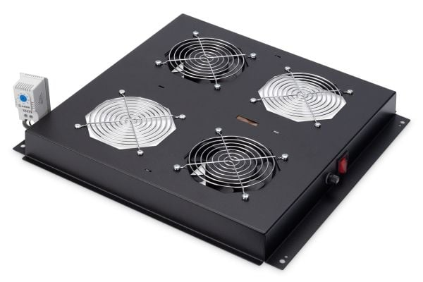 Digitus DN-19 FAN-2 - Systemviftebrett - med 2 kjølevifter, termostat - svart, RAL 9005 - 19"