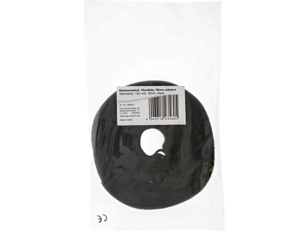 InLine 59934S, Huopa, Musta, 10000 mm, 16 mm, 100 g, 100 mm
