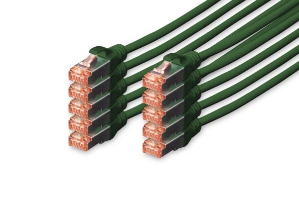 DIGITUS Professional - Koblingskabel - RJ-45 (hann) til RJ-45 (hann) - 25 cm - SFTP, PiMF - CAT 6e - IEEE 802.3 - med støvel, halogenfri, uten hind...