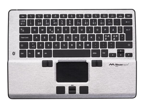 Mousetrapper Alpha, Tenkeyless (80–87 %), USB + Bluetooth, QWERTY, Hopea, Sisältää hiiren